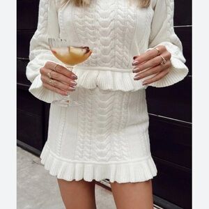 Show Me Your Mumu Ridley Ruffle Skirt in White Cream
